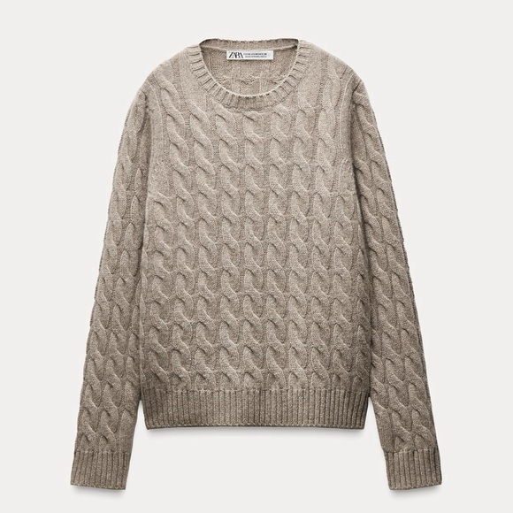 NWT ZARA 100% CASHMERE CABLE KNIT SWEATER SIZE S - Picture 1 of 9